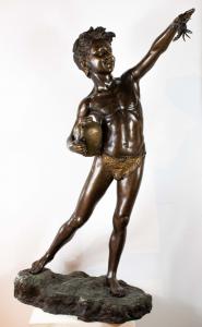 Giovanni De Martino (1870 – 1935), Bambino con anfora e granchio